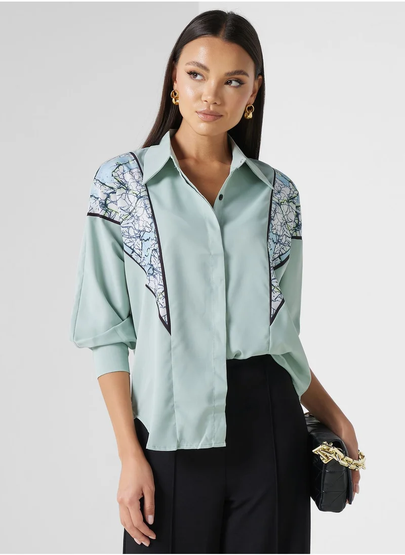 ELLA Printed Button Down Shirt