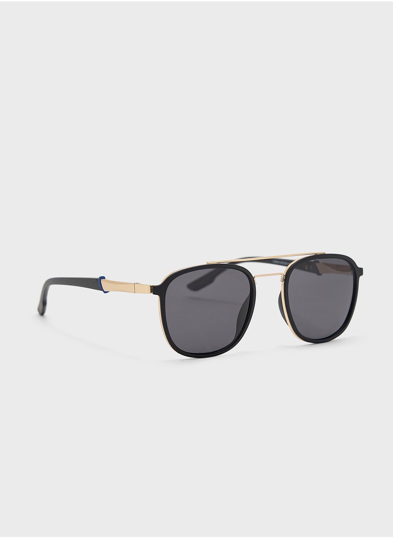 Robert Wood - Polarized Lens Square Aviator Sunglasses - Image 1