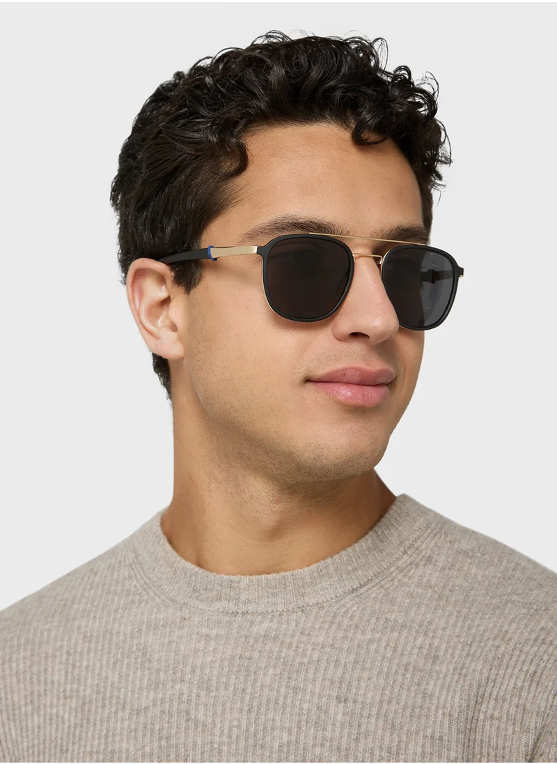 Robert Wood Polarized Lens Square Aviator Sunglasses