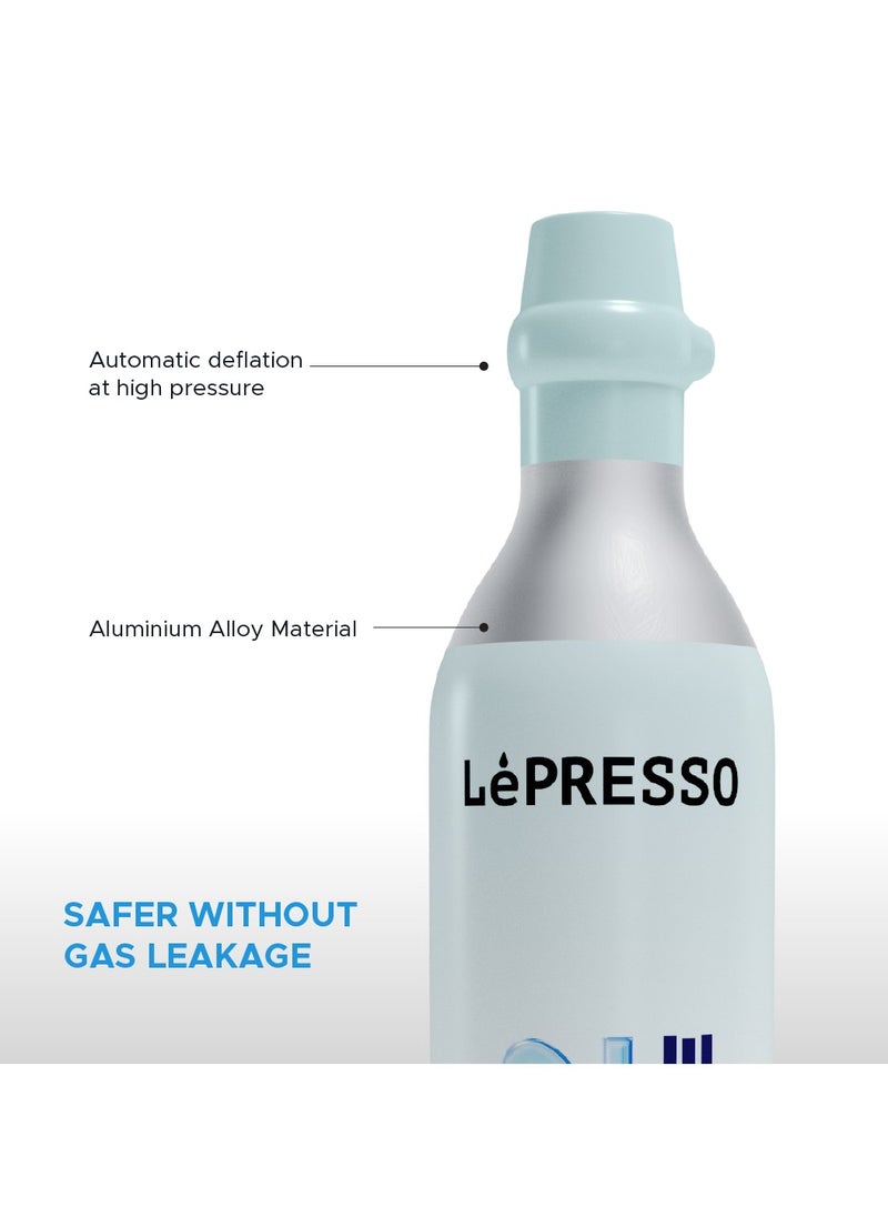 LePRESSO - Sparkling Water Maker 1L with Two Capsules and Pressure Meter / Efficient Carbonation / Adjustable Fizz Pressure / One-Button Operation - Black - Image 1
