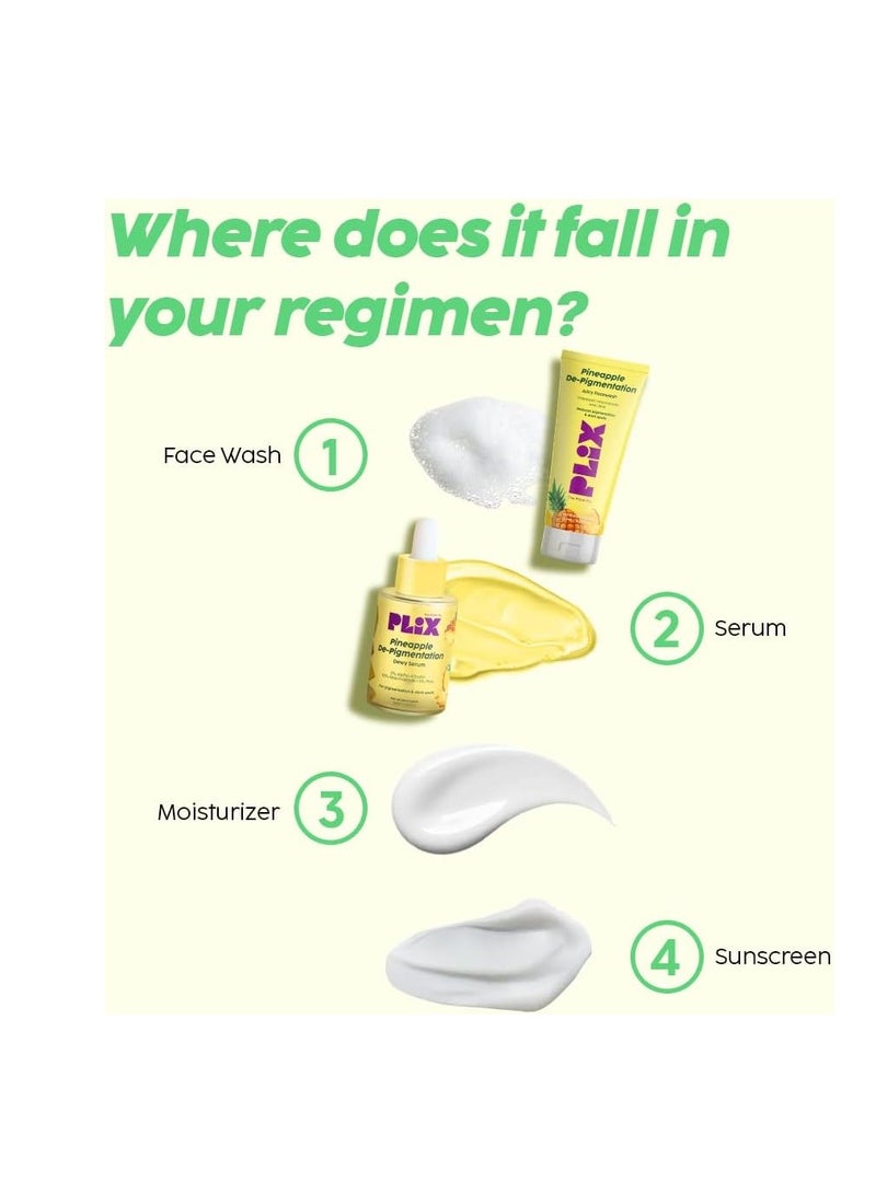 PLIX THE PLANT FIX The Plant Fix 5% Foaming Face Serum & Wash Set in Pineapple Shape for pigmentation, dark spots, dull, brighter and even skin - Image 3