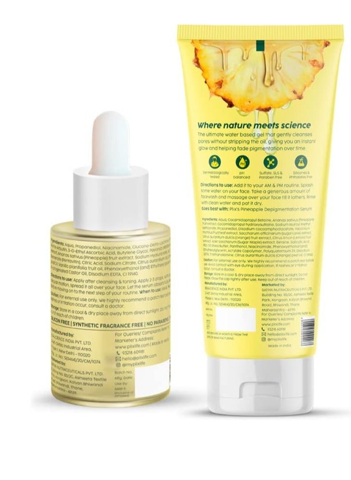 PLIX THE PLANT FIX The Plant Fix 5% Foaming Face Serum & Wash Set in Pineapple Shape for pigmentation, dark spots, dull, brighter and even skin - Image 2