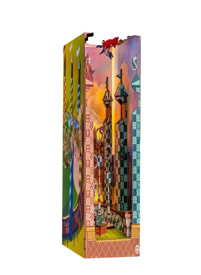 Revell Book Nook Kit Harry Potter - Quidditch Field Miniature DIY Kit 9" Booknook 3D Wooden Puzzle with LED Light Bookshelf Décor Gift for Adults Women Men - Image 3