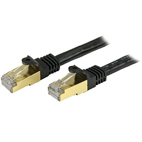 Startech.com StarTech 7ft CAT6a Ethernet Cable 10 Gigabit Shielded Snagless RJ45 100W PoE Patch Cord 10GbE STP Network Cable with Strain Relief Black UL TIA C6ASPAT7BK - Image 1