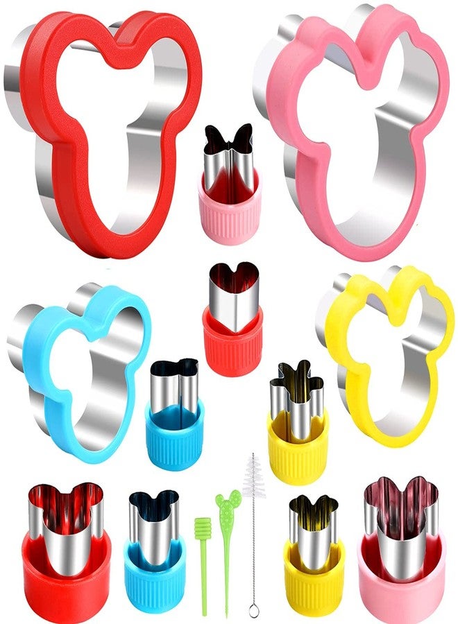 Elfkitwang Minnie Themed Cookie Cutters Set,Minnie Head Cartoons Shapes Cookie Cutter for Kids Sandwich Cakes Biscuits Vegetables Fruit Cutters Baking Mold(Assorted Sizes) - Image 1