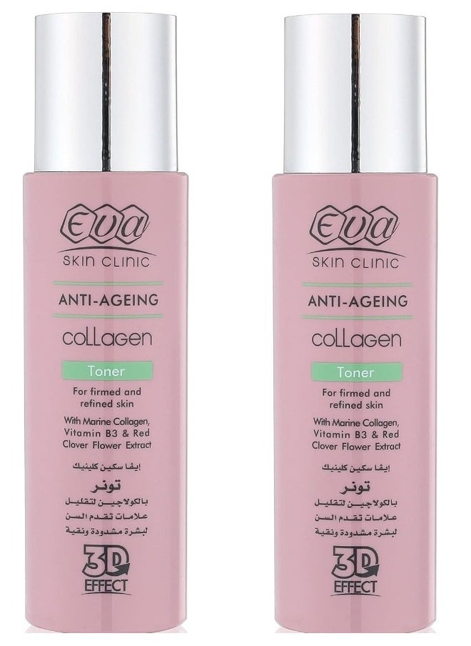 Eva - Two Pieces of Eva skin clinic anti-ageing collagen toner for firmed and refined skin -  2 x 200ml - Image 1