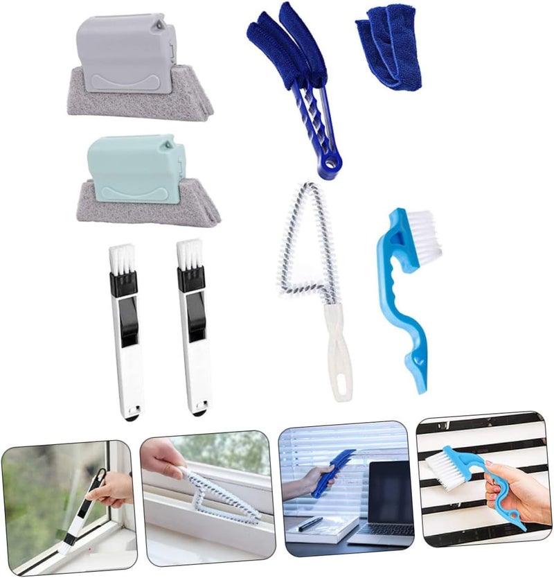 8pcs Corner Groove Duster and Shutter Cleaning Brush Set, Handheld Window Track and Air Conditioner Fin Cleaner for Household Dust Removal - Image 5
