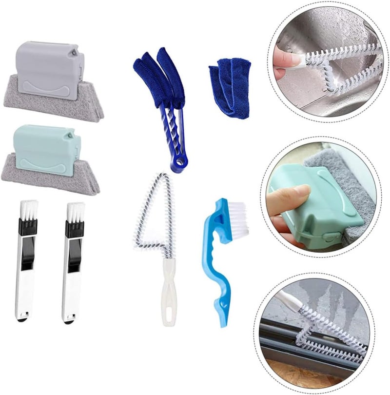 8pcs Corner Groove Duster and Shutter Cleaning Brush Set, Handheld Window Track and Air Conditioner Fin Cleaner for Household Dust Removal - Image 4