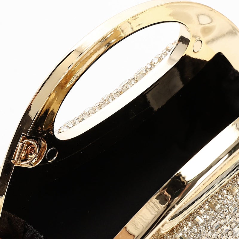 Mr.joe Crystal Embellished Top Handle Clutch - Gold - Image 4