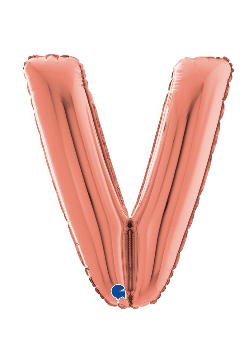 GRABO 26" Foil Balloon Letter V Rose Gold  - Image 1