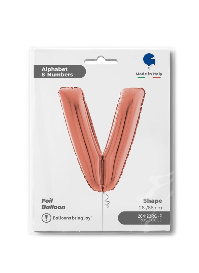 GRABO 26" Foil Balloon Letter V Rose Gold  - Image 2