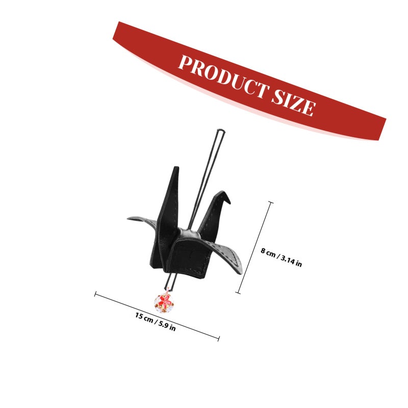 1 Set Leather Origami Crane Car Interior Crane Pendant Diy Material Set Diy Leather Crane Pendant Kit - Image 2