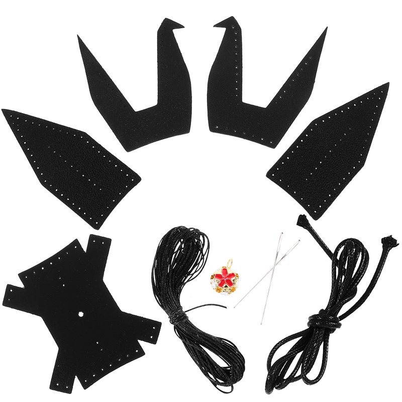 1 Set Leather Origami Crane Car Interior Crane Pendant Diy Material Set Diy Leather Crane Pendant Kit - Image 1