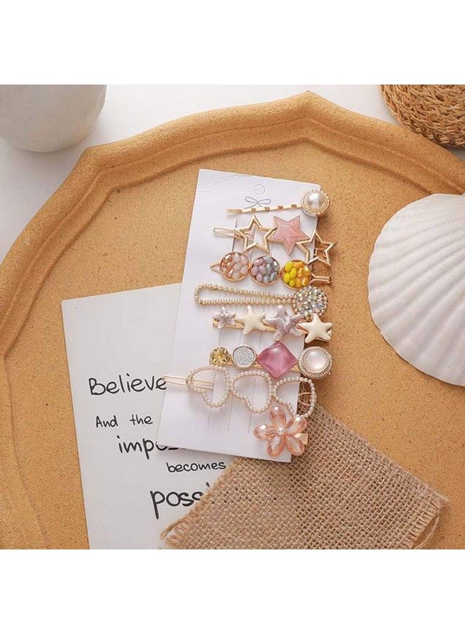 ANNACREATIONS 8 Piece Korean Style Pearl Metal Hair Clips Plastic Pearl Barrettes Hairpin For Women & Girls(Pink) - Image 4