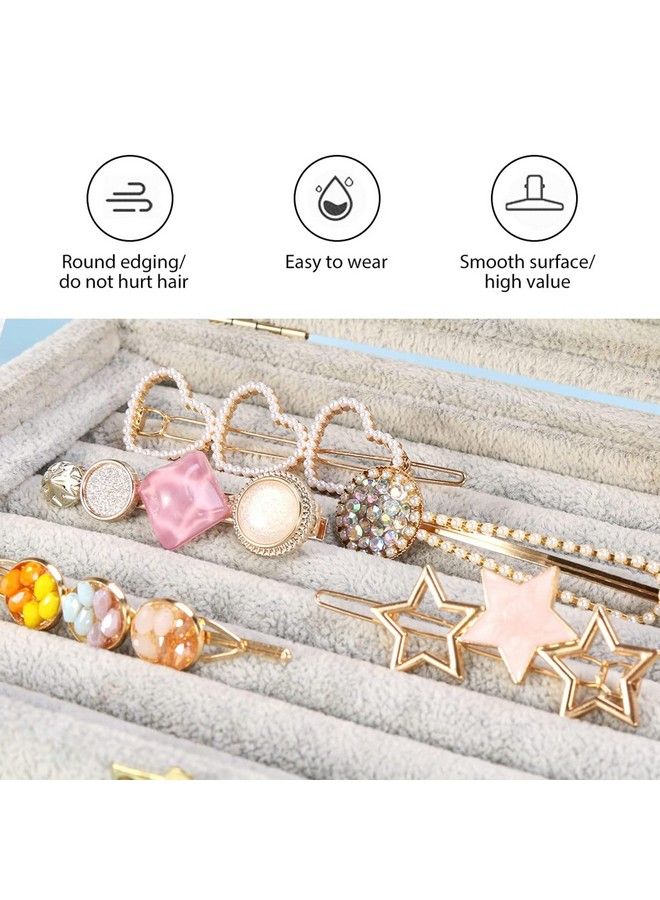 ANNACREATIONS 8 Piece Korean Style Pearl Metal Hair Clips Plastic Pearl Barrettes Hairpin For Women & Girls(Pink) - Image 5