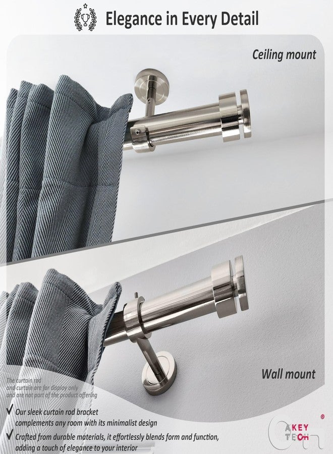 A Key Tech Ceiling Curtain Rod Bracket (Brushed Nickel - Set of 3) - Image 3