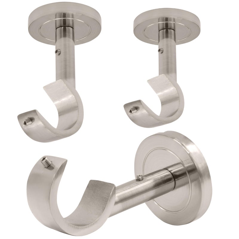 A Key Tech Ceiling Curtain Rod Bracket (Brushed Nickel - Set of 3) - Image 1