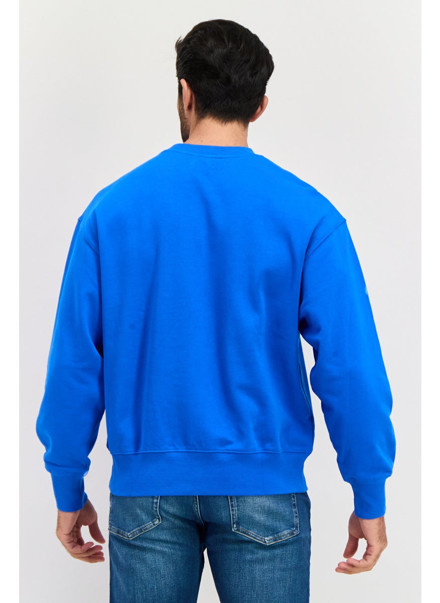ESPRIT - Men Crew Neck Graphic Print Long Sleeve Sweatshirt, Blue - Image 1