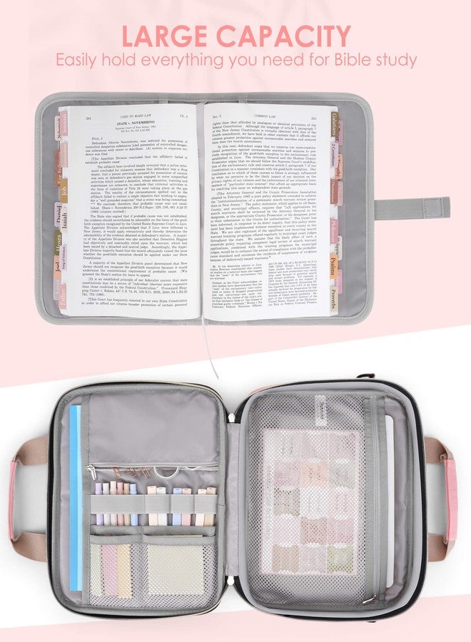 heouvo Bible Cover Case for Women with No Bleed Highlighters Pens and Bible Tabs, Large Bible Bag Case with Add-On Book Cover, Bible Study Supplies Bible Journaling Kit - Image 3
