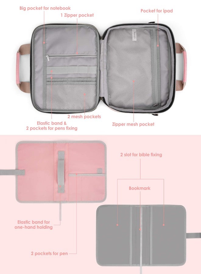 heouvo Bible Cover Case for Women with No Bleed Highlighters Pens and Bible Tabs, Large Bible Bag Case with Add-On Book Cover, Bible Study Supplies Bible Journaling Kit - Image 5