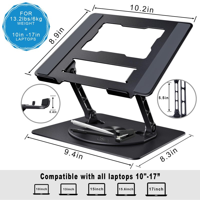 Computer Stand Desktop Aluminum Alloy Rotating Cooling Stand Folding Lifting Multi-Functional Heightening Stand Notebook Stand - Image 5