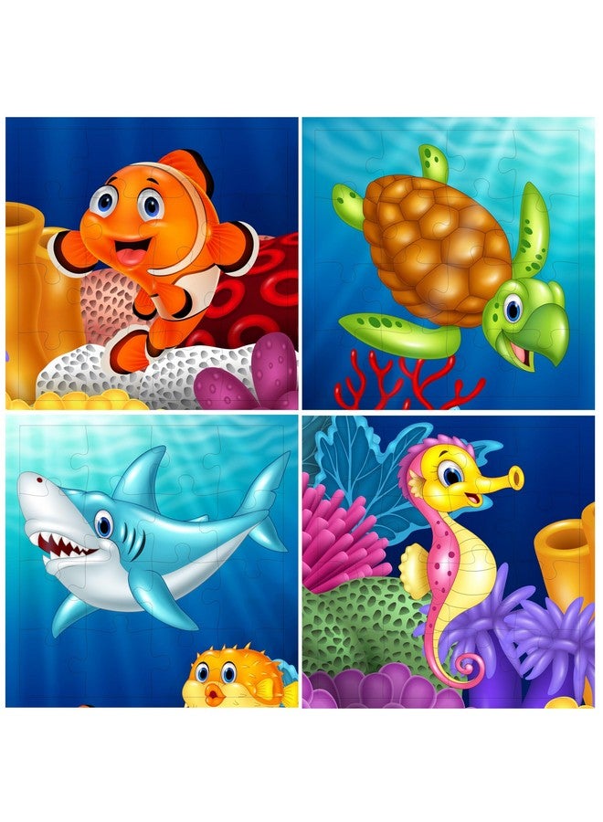 Fiddlys Fiddly's Jigsaw Puzzles 16 Pieces for Kids Ages 3+ (Sea World Pack of 4) - Image 1