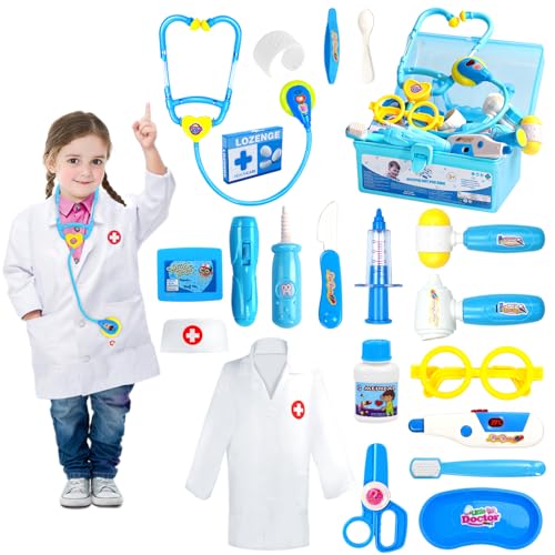 Fajiabao Doctor Kit for Toddlers 3-5 Dress Up Toys for 2 3 4 Year Old Girls Pretend Kids Doctor Play Set with Doctor Costume Toy Stethoscope for 2 3 4 5 6 Year Old Girls Boys Christmas Birthday Gifts - Image 1