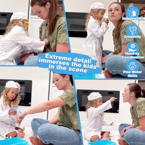Fajiabao Doctor Kit for Toddlers 3-5 Dress Up Toys for 2 3 4 Year Old Girls Pretend Kids Doctor Play Set with Doctor Costume Toy Stethoscope for 2 3 4 5 6 Year Old Girls Boys Christmas Birthday Gifts - Image 5