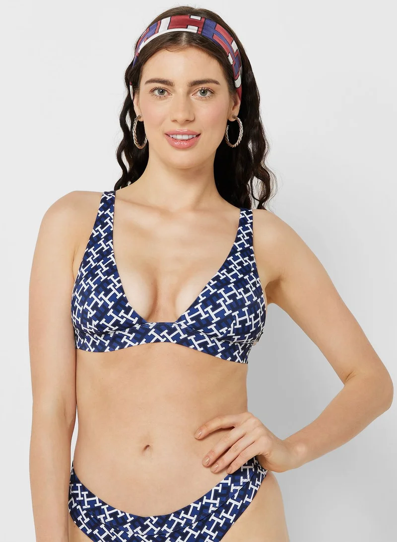 TOMMY HILFIGER Printed Triangle Bikini Top