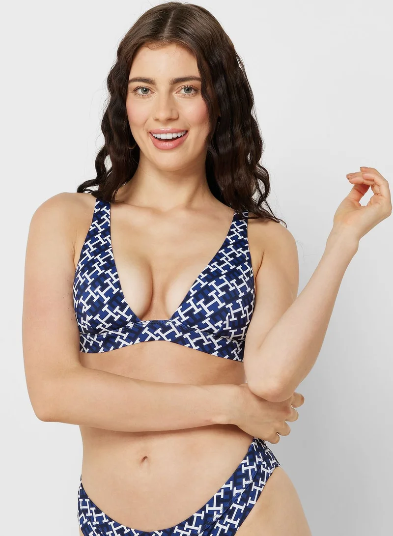 TOMMY HILFIGER Printed Triangle Bikini Top