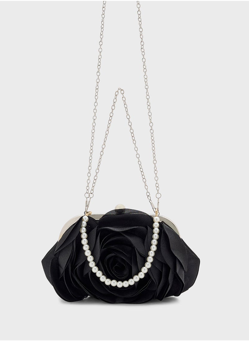 Ella Limited Edition Floral Rose Pearl Clutch Bag  - Image 1