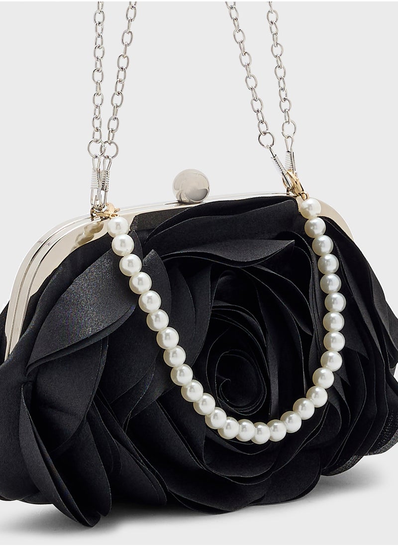 Ella Limited Edition Floral Rose Pearl Clutch Bag  - Image 4