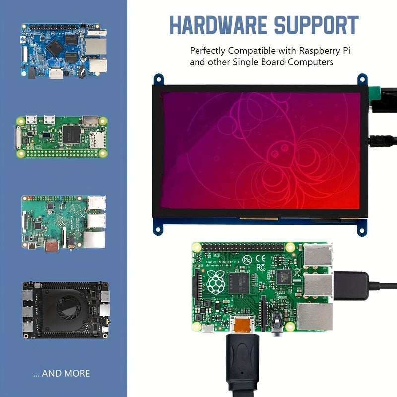 7 Inch IPS LCD Touch Screen Display Monitor 1024x600 Capacitive Panel for Raspberry Pi 5 4 3 Zero W Windows 10 8 7 - Image 5