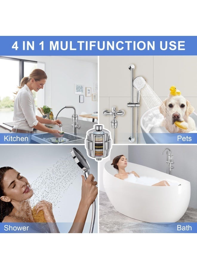 ZABGALTHO 3 Pack 30 Stage Shower Filter Universal Replacement Cartridge Hard Water Purifier Removes Chlorine, Heavy Metals, Iron, Other Sediments, Water Softener with High Output - Image 4