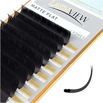 LASHVIEW Eyelash Extensionsellipse eyelash extensions015mm D Curl 13mm Flat Eyelash ExtensionMatte Individual EyelashesSalon Use - Image 1