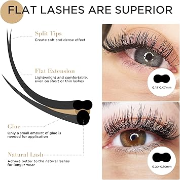 LASHVIEW Eyelash Extensionsellipse eyelash extensions015mm D Curl 13mm Flat Eyelash ExtensionMatte Individual EyelashesSalon Use - Image 4