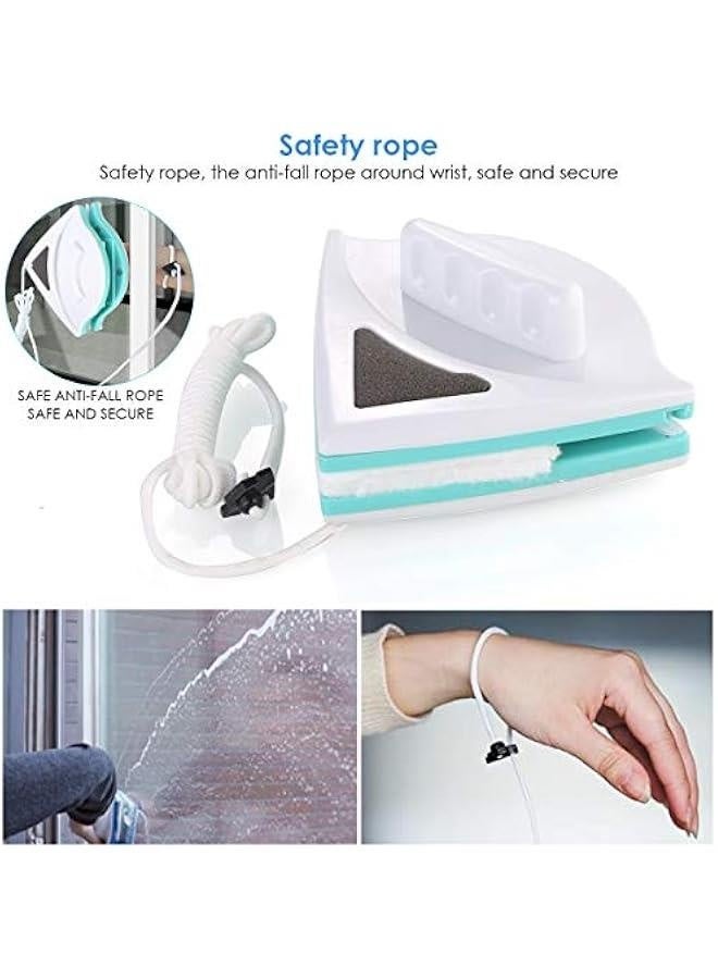 Generic Thick Window Glass Cleaner Wiper Double-Sided Surface Brushes Cleaning Magnetic Glass Cleaning Brush for for Sliding Doors, Windows, Vehicle Windows, Shower Screens  - Image 5