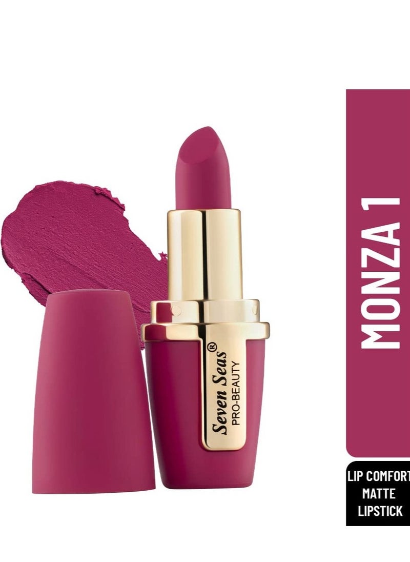 Seven Seas Seven Seas Lip Comfort Velvet Finish Matte Lipstick Long Lasting Smooth Application fsun proTransferproof and Smudge Proof  Highly Pigemented Lipstick for Women Monza  - Image 1