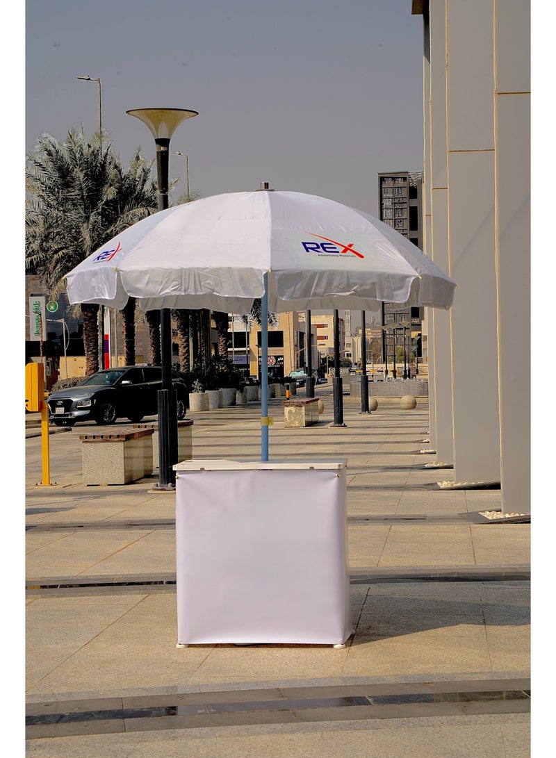 ركس طاولة عرض مع مضلة لون ابيض طاولة اعلانات بطول 2 متر HN20 - Image 3