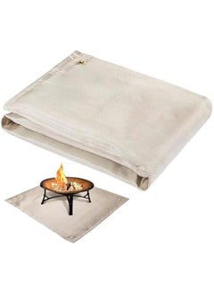 HOOKOR 39''× 39'' Fire Pit Mat - Fireproof Stove Grill Mats Blanket for Wood Deck Insulation, Camping BBQ Temperature Resistant Rugs Accessories for Outside Indoor Lawn Protection  - Image 1