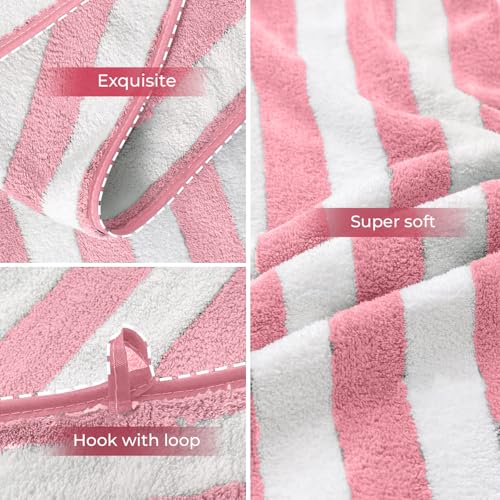 MAXOSHINE Microfiber 250 tcTowels for Bath-Stripes Bath Towel for Men and Women-Soft Coral Fleece Towel with Hook Quick Dry Super Absorbent-70 x 140 cm (Brown/Peach, Pack of 2) - Image 3