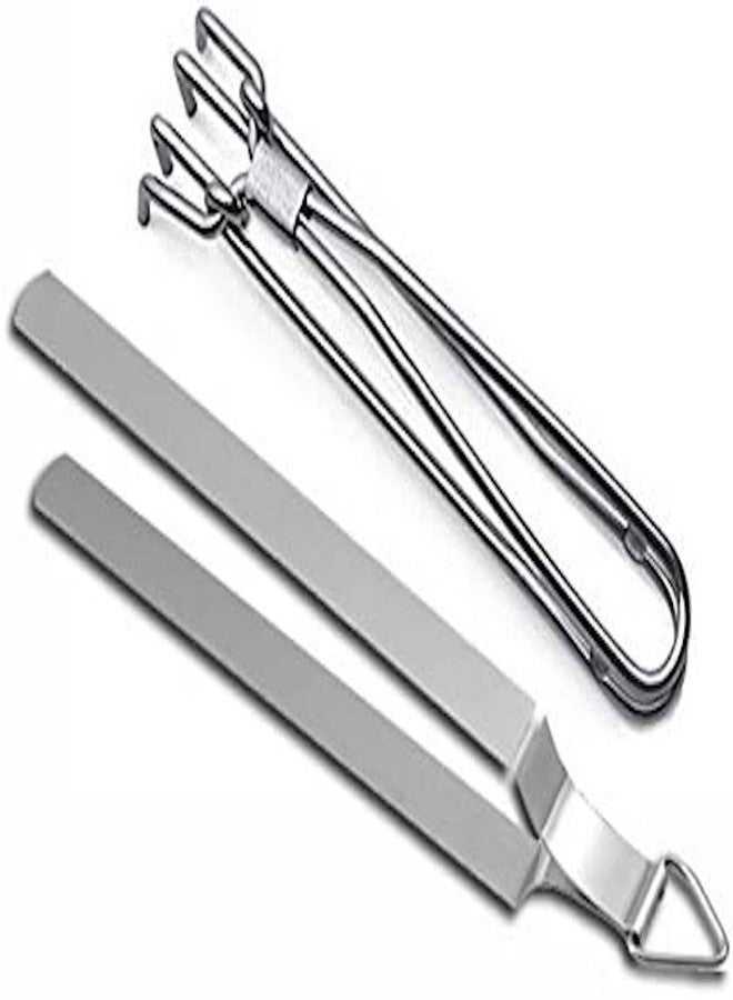 AnNafi® Chimta For Roti + Wire Tong Set | Stainless Steel Tongs Chimta Indian Style Food Tweezer For Grilling, Serving & Cooking Chapati Chimpta | Indian Tong Pakkad Set Kitchen Tong Utensils Gadgets - Image 1