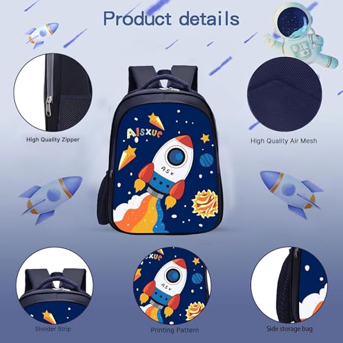 Frantic Waterproof Polyester 26 L 2 Compartment School Backpack With Pencil/Staionery Pouch School Bag Class 1 to 8 Daypack Picnic Bag For School Going Boys & Girls(BK_Blue_ASX_Rocket_24_B) - Image 5