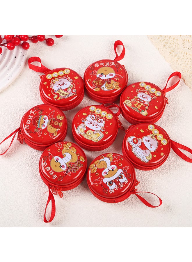 Children's Creative Cute Tinplate Coin Purse Cartoon Coin Purse Earphone Cable Round Zipper Storage Bag Small Gift
