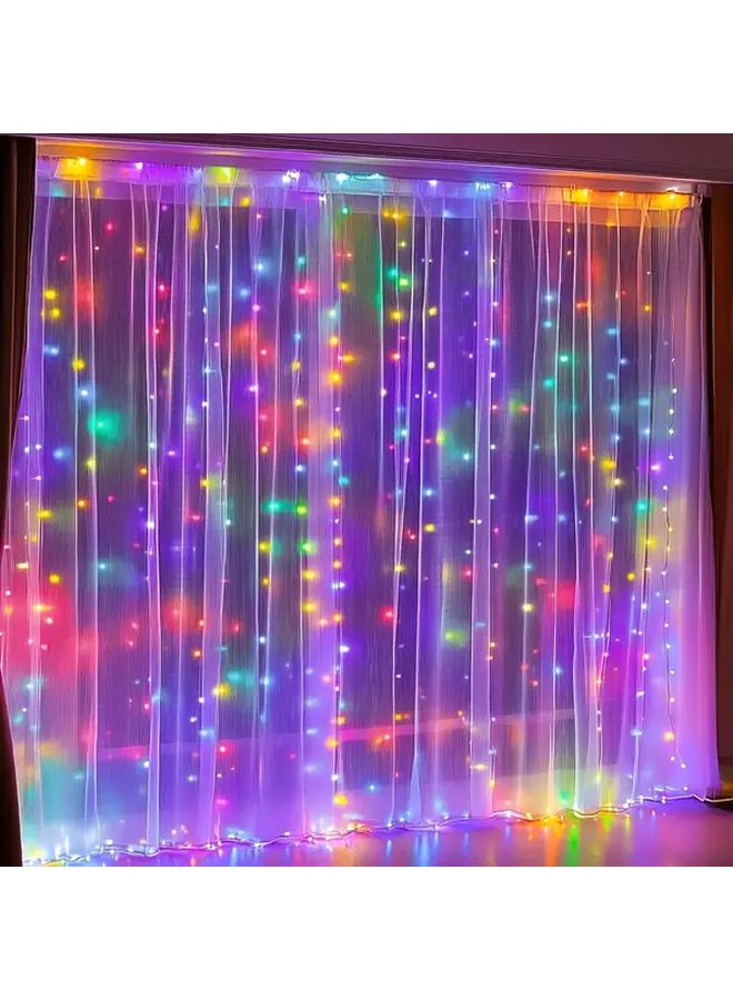 أضواء ستارة الجنيات متعددة الألوان 100 LED مع جهاز تحكم عن بعد USB و8 أوضاع لتزيين الديكور الداخلي - Image 1