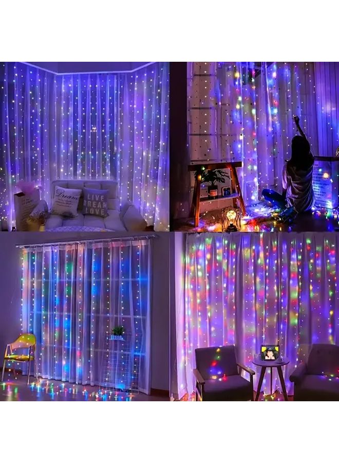 أضواء ستارة الجنيات متعددة الألوان 100 LED مع جهاز تحكم عن بعد USB و8 أوضاع لتزيين الديكور الداخلي - Image 5