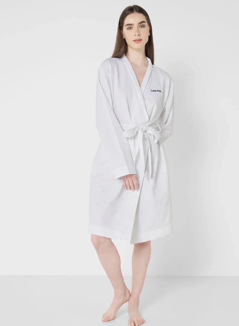CALVIN KLEIN Logo Tie Detail Robe