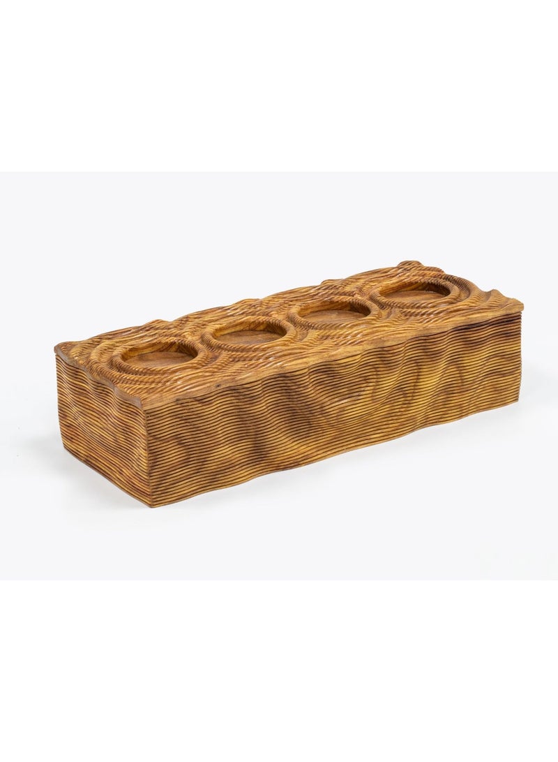 Hilalful HilalFul Solid Wood Platter with Natural Finish | Multipurpose | Kitchenware | Serveware | Trays for Kitchen Decoration | Home Decor Centrepieces for Eid, Ramadan, Eid Al Adha | Tray Organizer Gift - Image 4