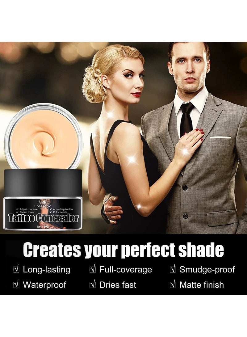 LANEMAY Tattoo Concealer Cream Waterproof Long Lasting Full Coverage for Scar Acne Dark Circles Face and Body Use - Image 2