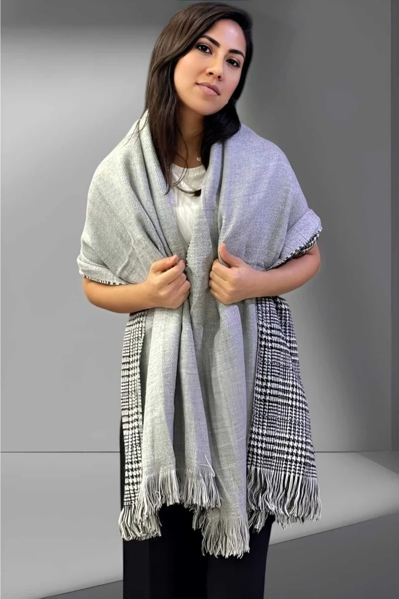 Tezzgelsin Women's Double-Sided Solid Color Soft Textured Shoulder Shawl Scarf (70CM x 180CM)